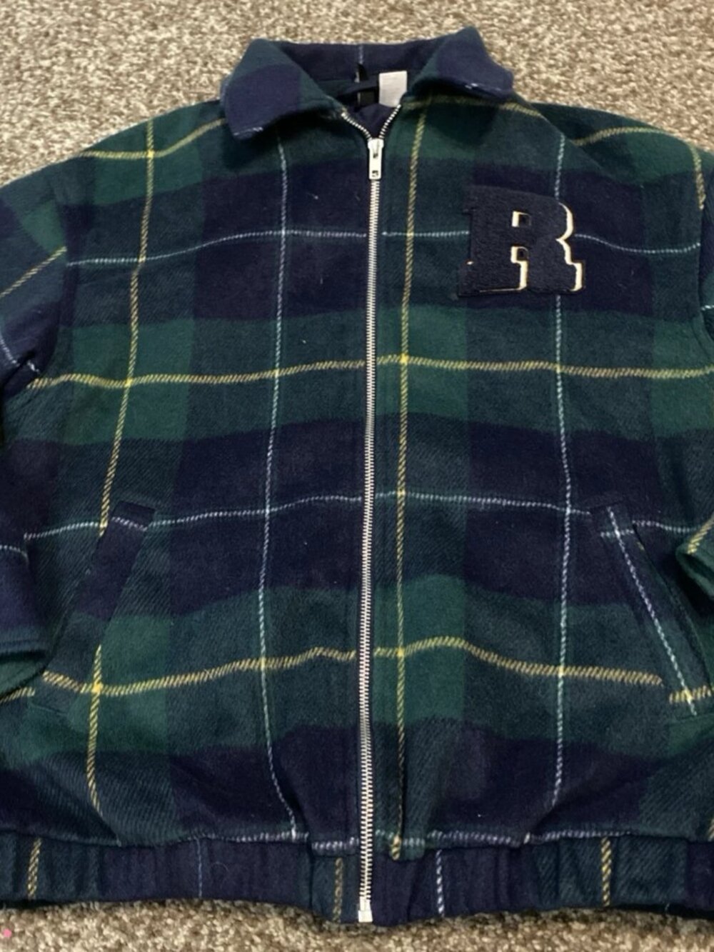 H&M Divided Plaid Flannel Jacket Full Zip - Varsity R - XXS - Grunge Streetwear